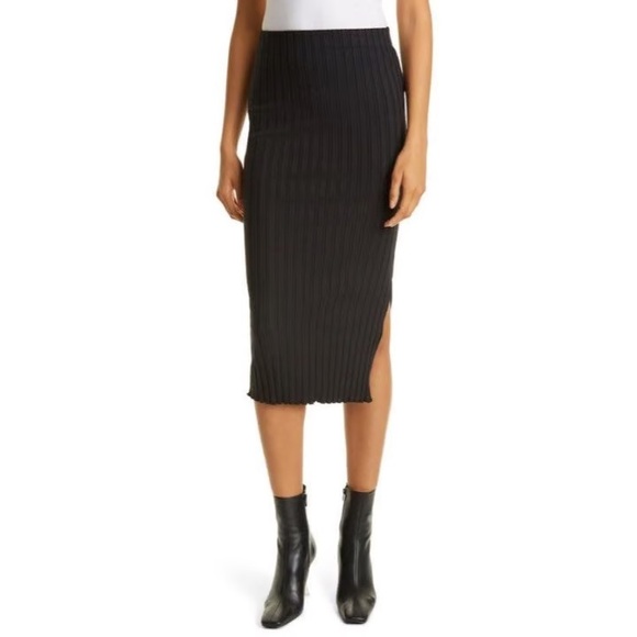 Simon Miller Ribbed Black Pencil Skirt - Picture 1 of 4